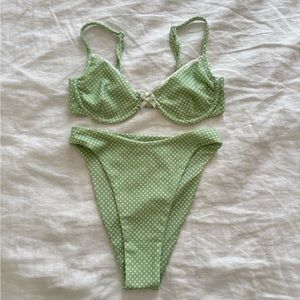 Princess Polly Green Polkadot Swim Set